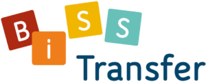 iSS-Transfer Logo mit den vier Buchstaben in farbigen Kästen rot orange gelb türkis